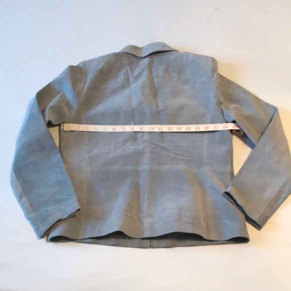 Powder blue suede zip up Charter Club collared jacket. Size M. Fully lined. - Picture 6 of 6